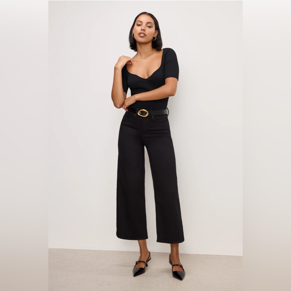 New Good American Good Waist Palazzo Crop Jeans 6/28